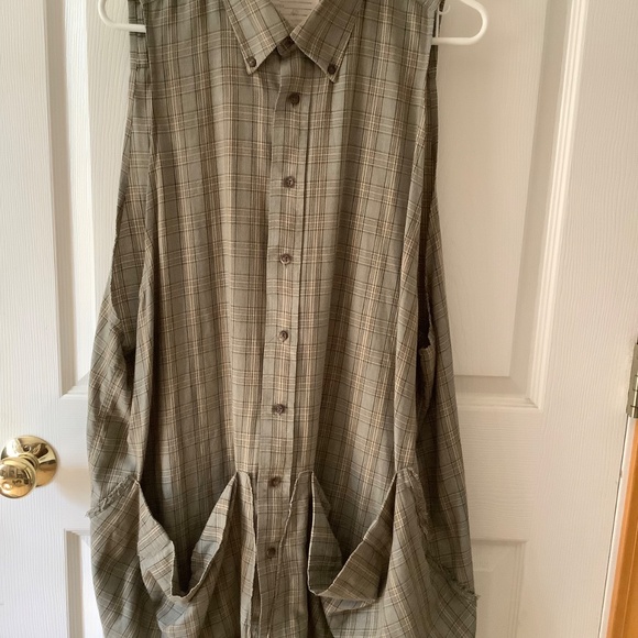 STATE Artist Smock sleeveless buttondown green plaid lightweight collectors item - Picture 3 of 13